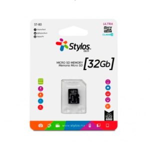 STMSDS3B Memoria Stylos MicroSD 32GB Clase 10 sin adaptador Negro