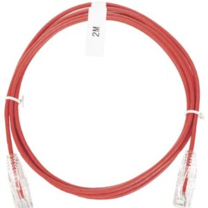 LP-UT6-200-RD-28  Cable de Parcheo Slim UTP Cat6 - 2 m Rojo Diámetro Reducido (28 AWG)