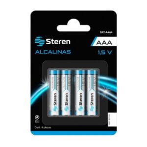 BAT-AAA4  Pilas Steren Alcalinas Tipo AAA 1.5V C/4 Pzas