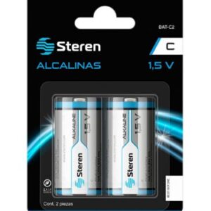 BAT-C2  Pilas Steren Alcalinas Tipo C 1.5V C/2 Pzas