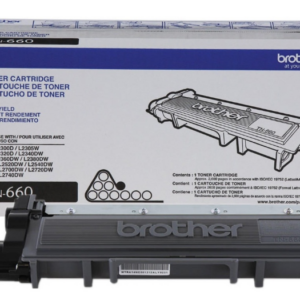 TN660  Tóner Brother TN-660 Alto Rendimiento 2600 Páginas HLL2360DW/DCPL2540DW/MFCL2700 Color Negro