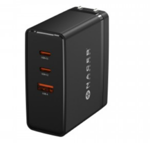 NA-0145  NACEB CARGADOR DE PARED GaN USB-A + USB-C + USB-C 100W