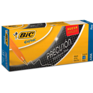 928495  Bolígrafo BIC Cristal Precisión Punto Fino 0.8mm Color Azul C/12 Pzas
